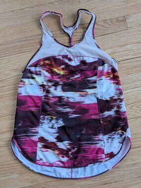 Lululemon 5 Mile Singlet Women's 6 Pigment Wind Berry Rumble Multi Run Tank Top